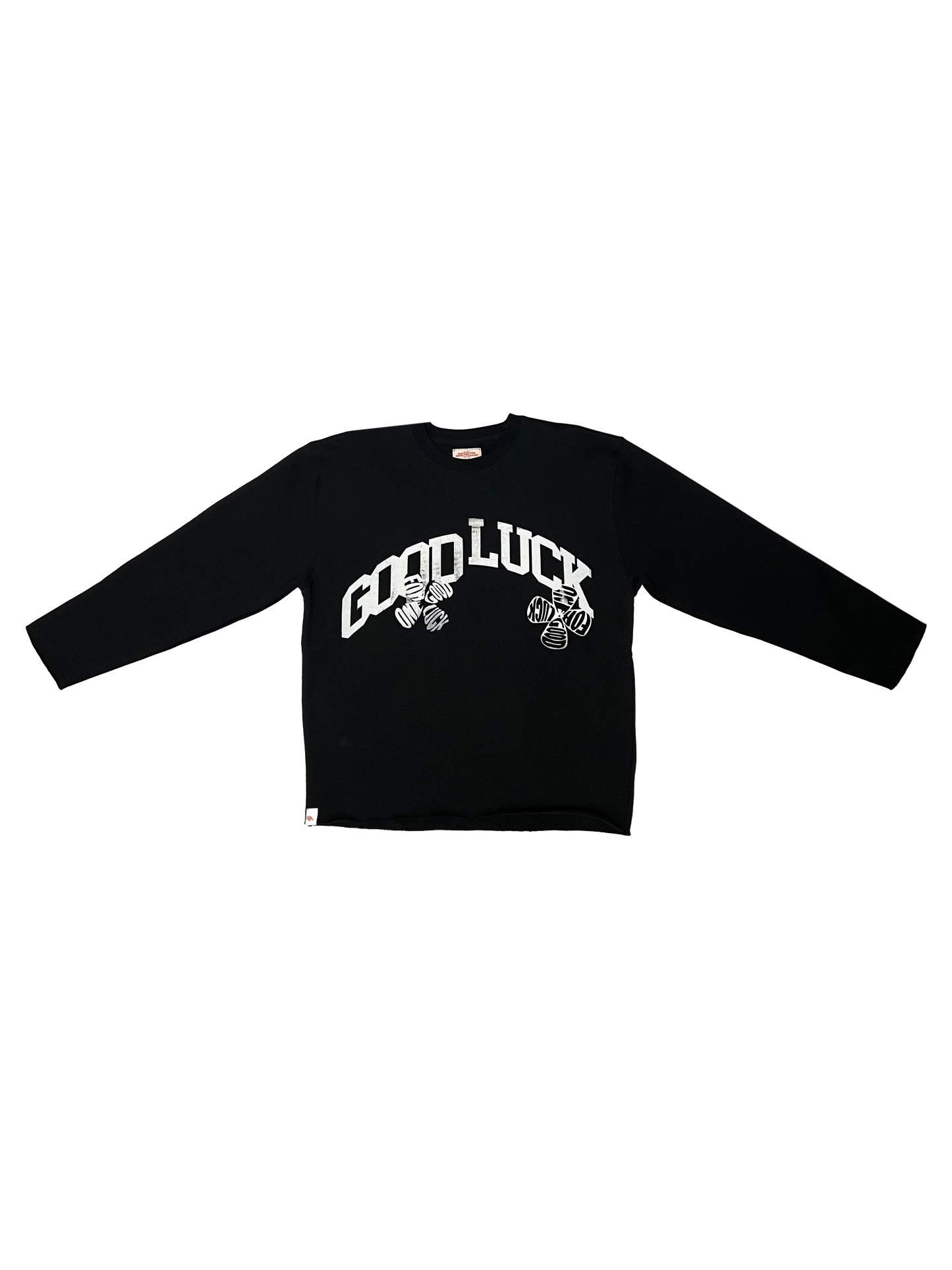 unhemmed arch crewneck / black