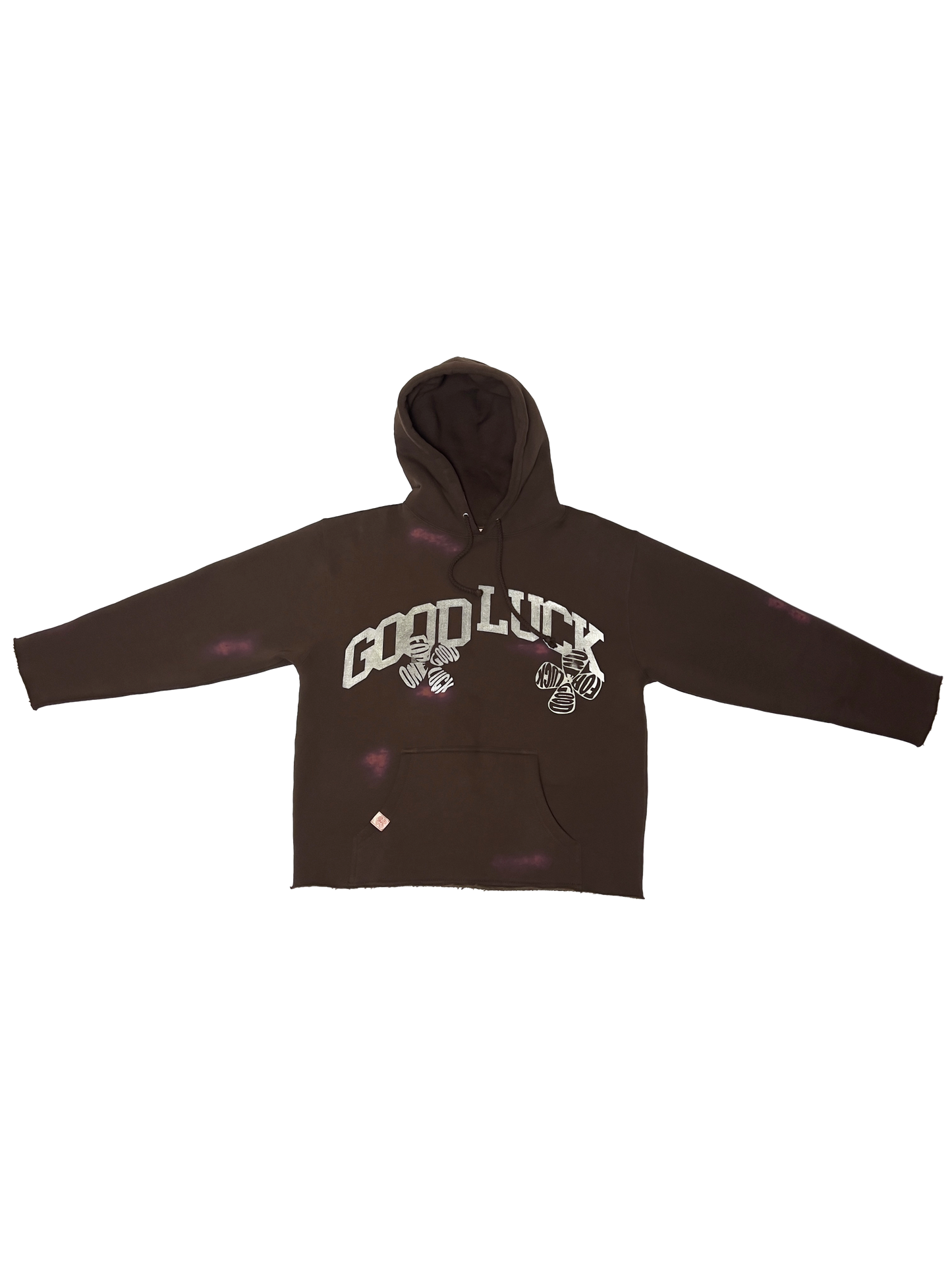 unhemmed arch hoodie / brown