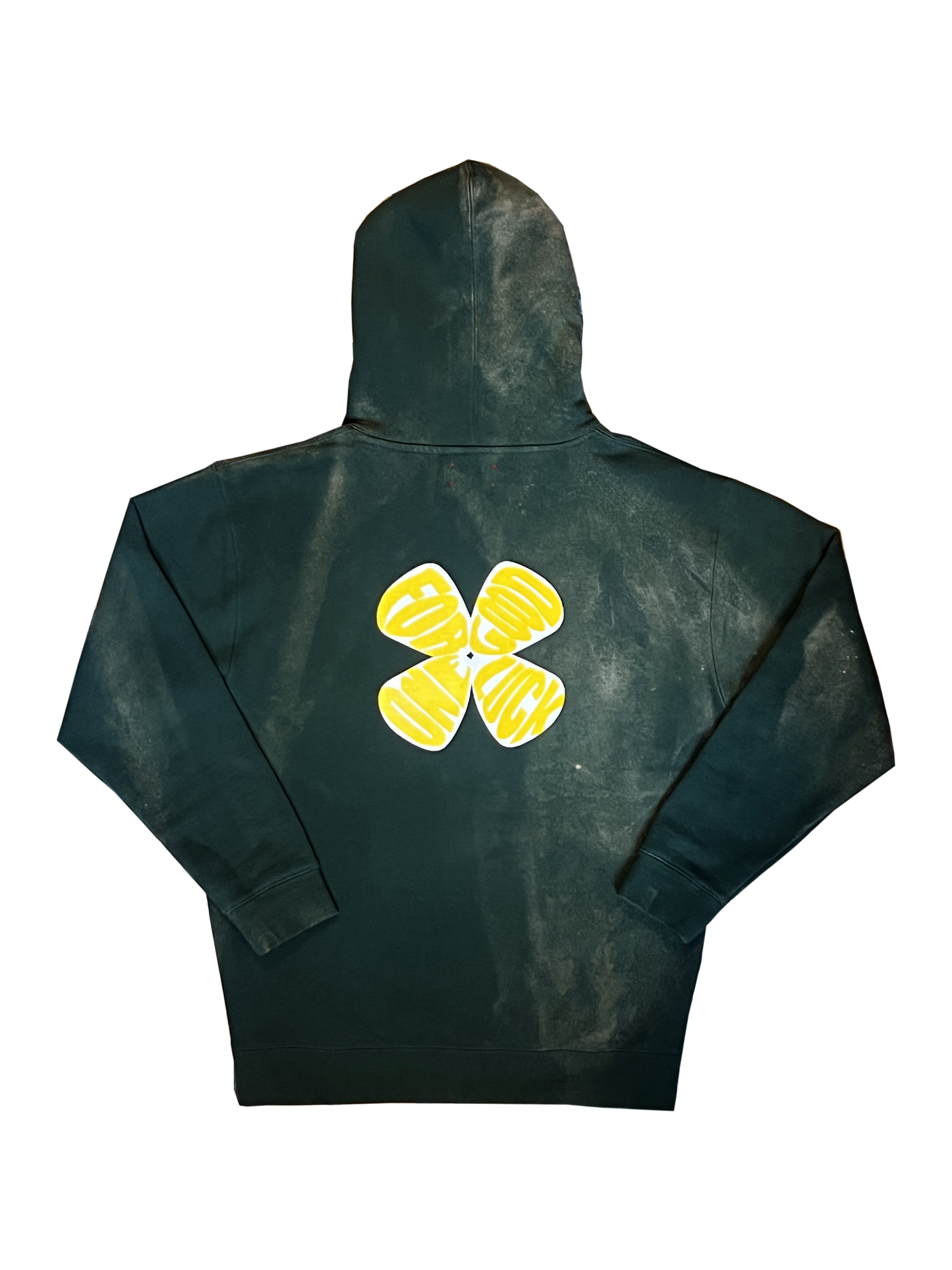 printed logo hoodie / dark green