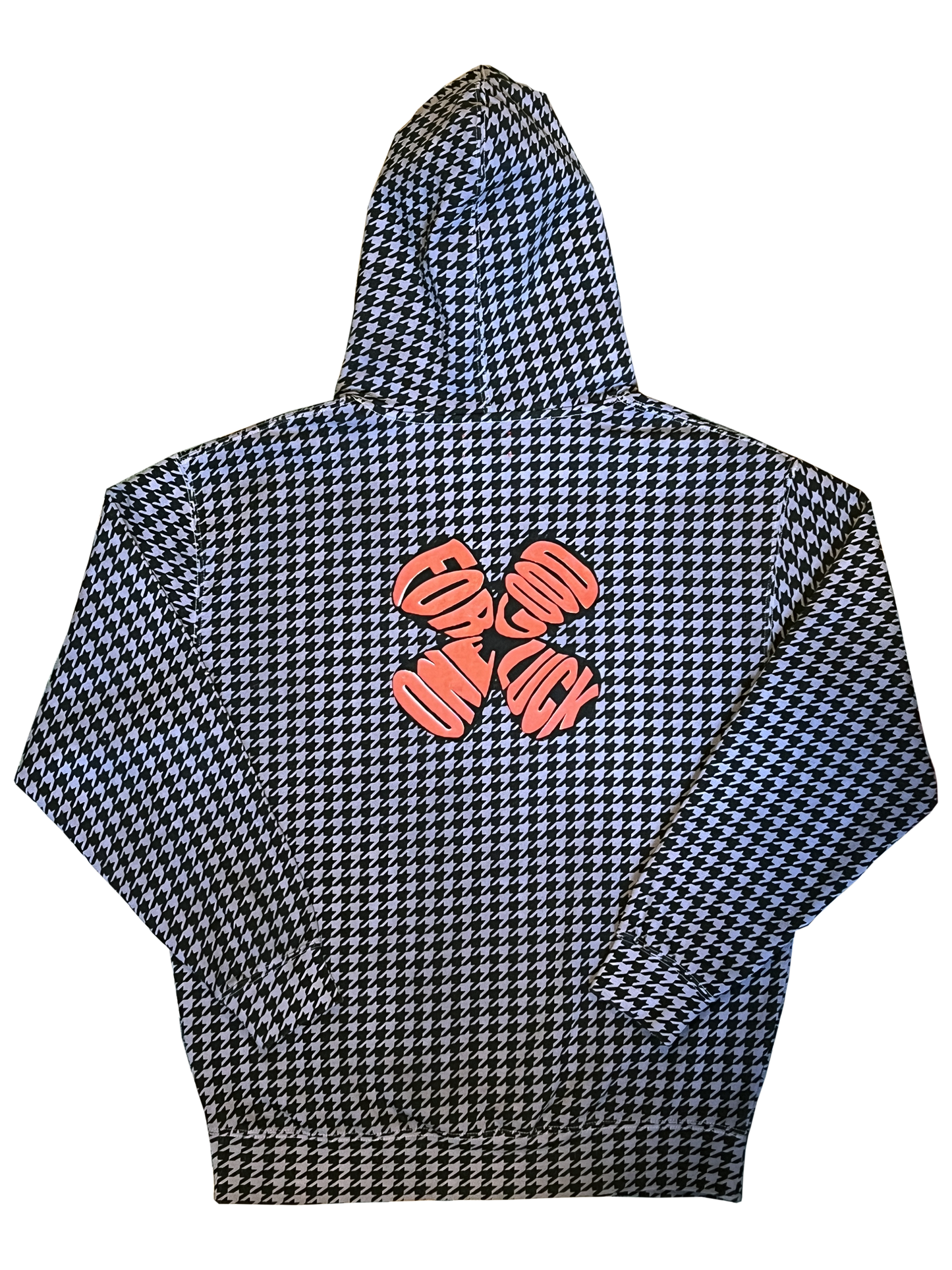printed logo hoodie / grey hounds tooth