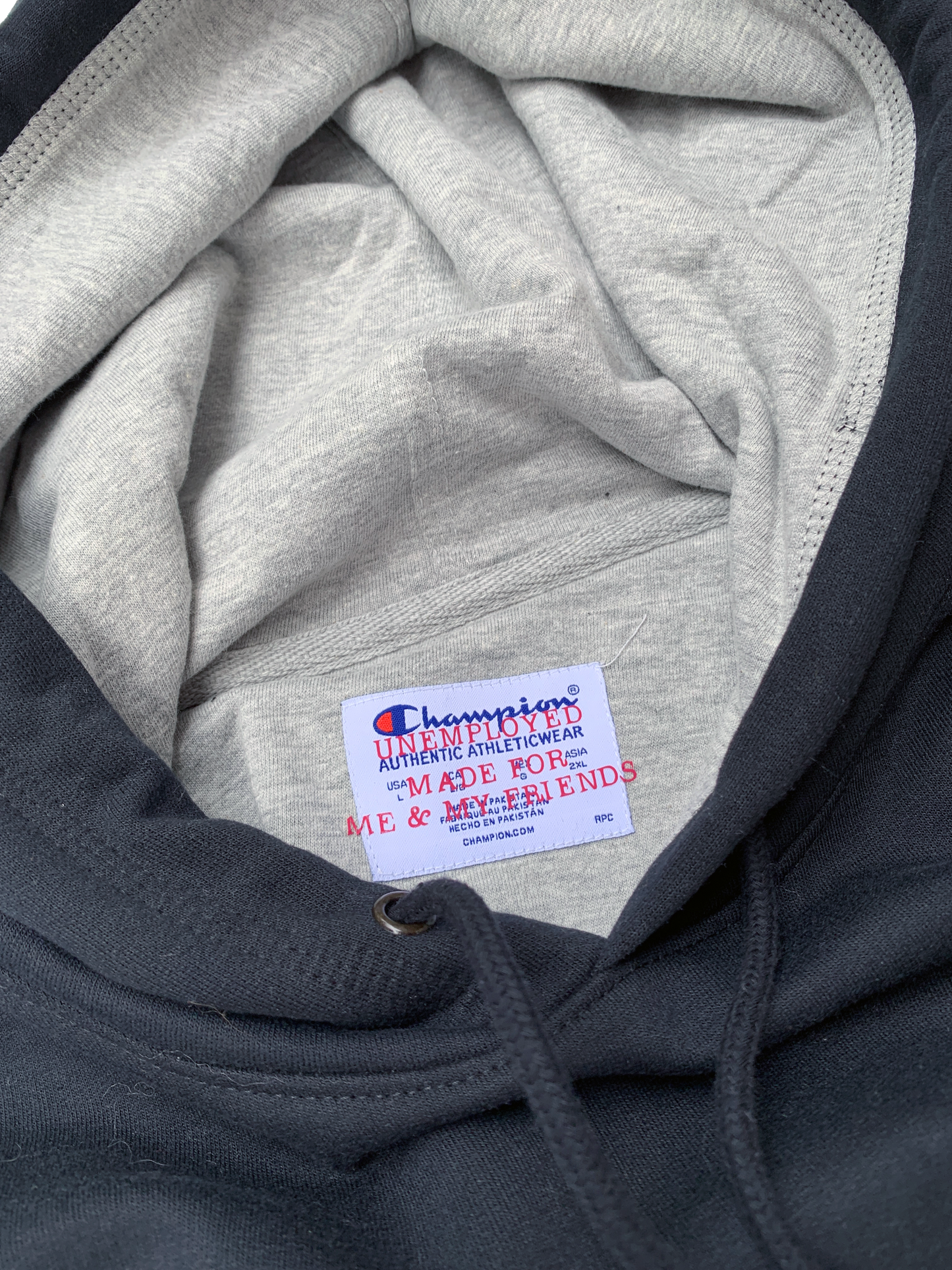 CHAMPION BLACK PULLOVER HOODIE - One For Good Luck!