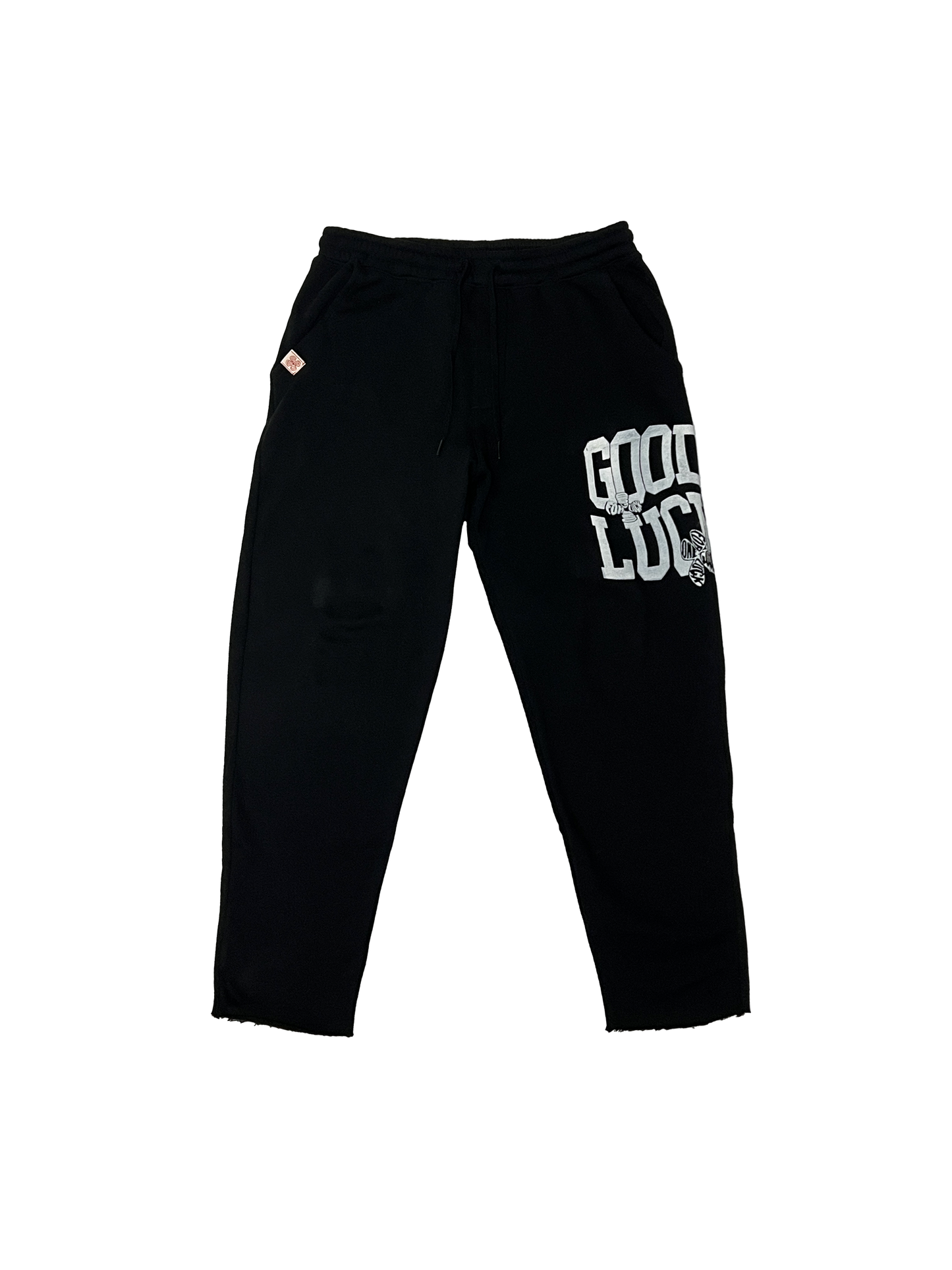 unhemmed arch sweatpants / black