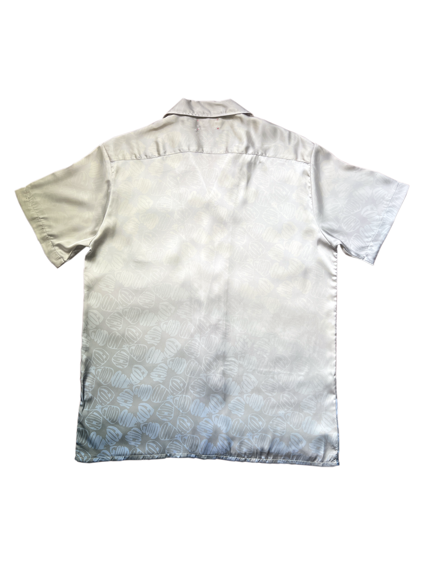 gradient monogram short sleeve button up / crème