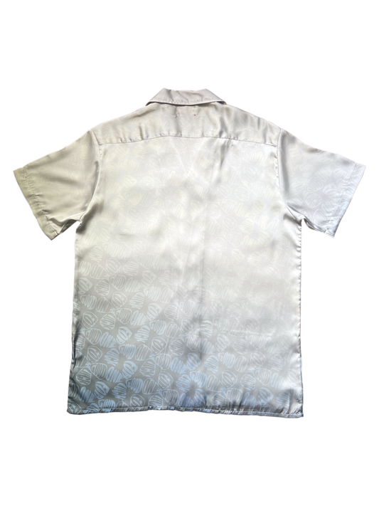 gradient monogram short sleeve button up / crème