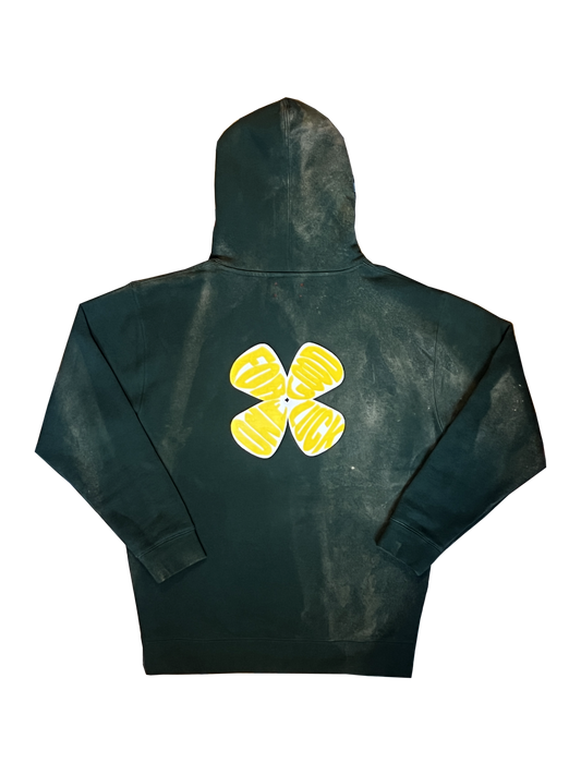 printed logo hoodie / dark green