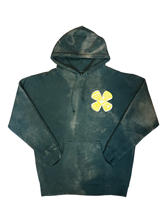 printed logo hoodie / dark green