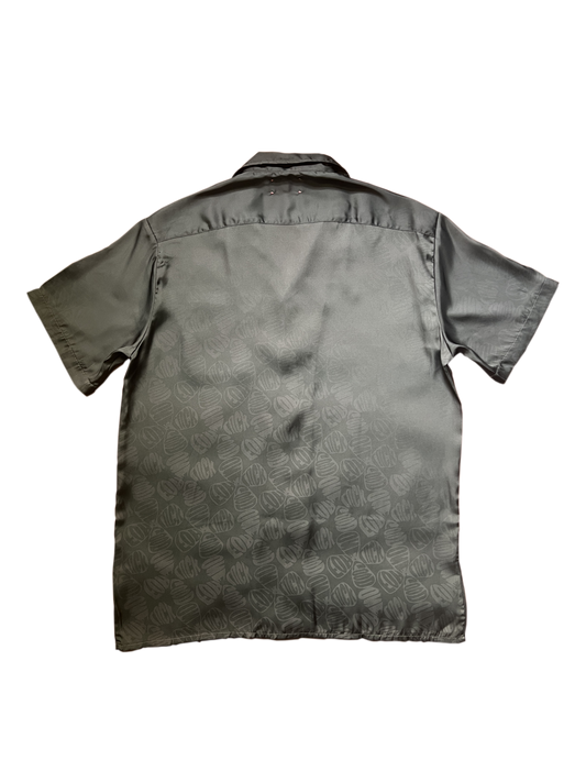 gradient monogram short sleeve button up / midnight