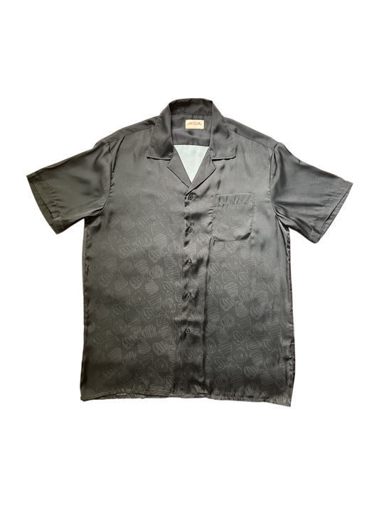 gradient monogram short sleeve button up / midnight