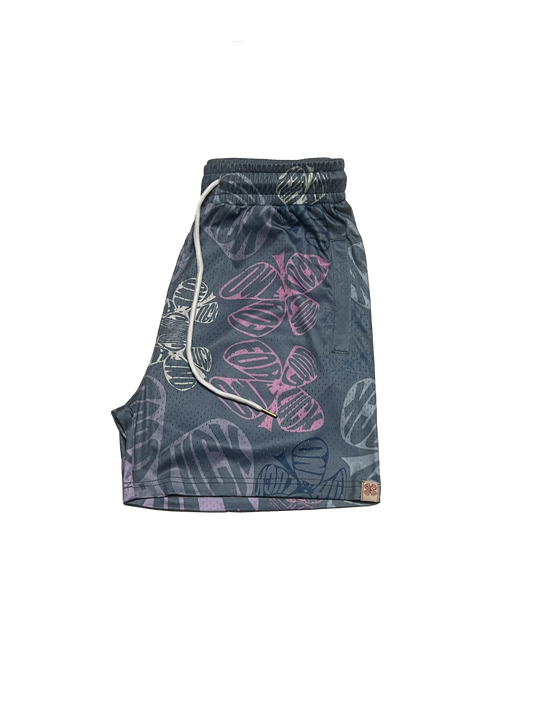 signature print mesh shorts / blueberry