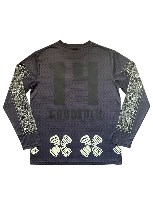 1(ONE)4(FOR) GOOD LUCK LONG SLEEVE JERSEY / BLACK/CREME