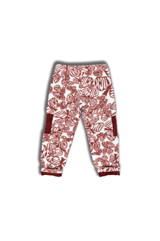 signature print deep pile sherpa fleece pants