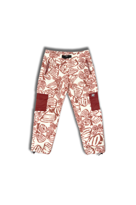 signature print deep pile sherpa fleece pants