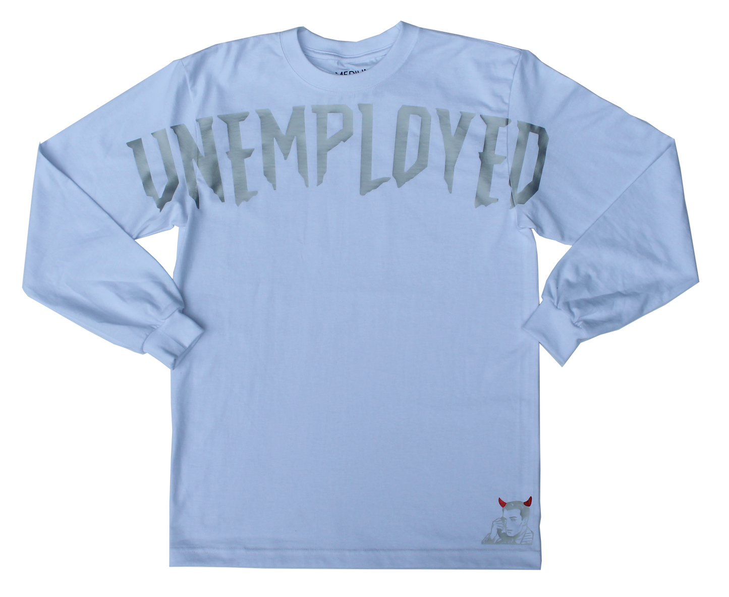 WHITE OVERSIZED LOGO LONGSLEEVE - One For Good Luck!