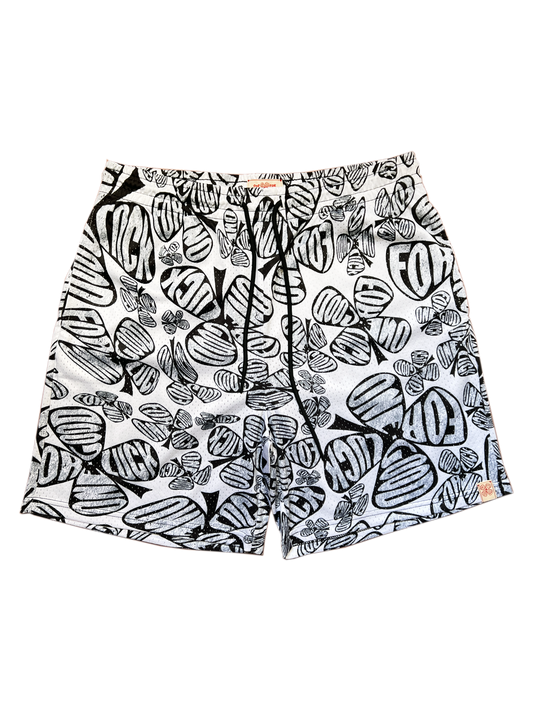 signature print mesh shorts / zebra