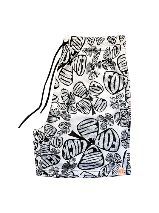 signature print mesh shorts / zebra
